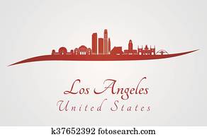 Los Angeles skyline in red Los Angeles skyline in red