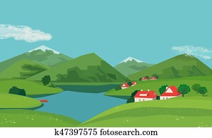 Mountain valley landscape Mountain valley landscape