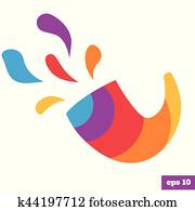 Rainbow bright logo of shofar Rainbow bright logo of shofar