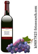 Red Wine Bottle & Grapes Red Wine Bottle & Grapes
