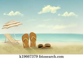Retro summer vacation background. Vector Retro summer vacation background. Vector