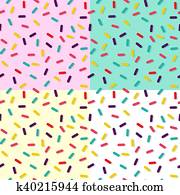 Seamless background set with cake decoration Seamless background set with cake decoration