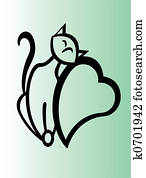 Cat with Heart Cat with Heart