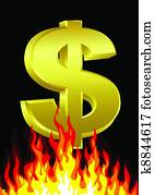 Dollar on fire