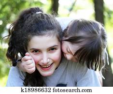 Happy family moments - sisters have a fun. Happy family moments - sisters have a fun.