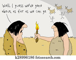 Humorous Cartoon of the Discovery of Fire Humorous Cartoon of the Discovery of Fire