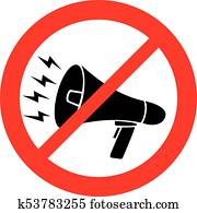 megaphone not allowed sign megaphone not allowed sign