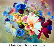 Watercolor painting of the beautiful flowers. Watercolor painting of the beautiful flowers.