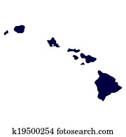 מפה, של, ה, *u*.*s*., מדינה של הוואי