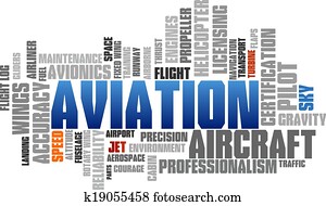 Aviation Word Cloud Blue Bubble Tags Tree Vector