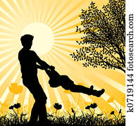 familia feliz, vector