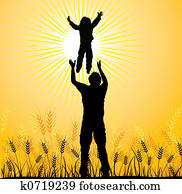 famille heureuse, vecteur