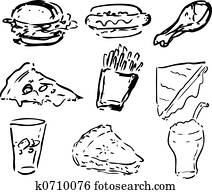 Fast food icons Fast food icons