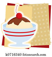 Ice Cream Sundae Illustration Ice Cream Sundae Illustration