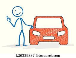 Stickman Car Euro Clip Art | k26339468 | Fotosearch