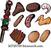 Barbecued meats illustration Barbecued meats illustration