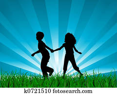 Children running Children running
