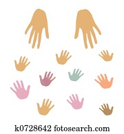 Hands reach out Drawing | k1059312 | Fotosearch