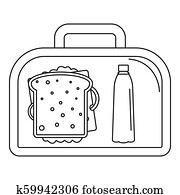 Lunch sandwich box icon, outline style Lunch sandwich box icon, outline style