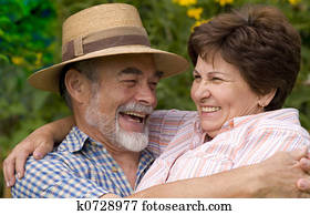 romantic senior couple