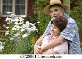 romantic senior couple