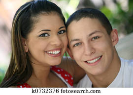 feliz, par adolescente