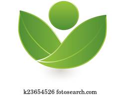 Green leafs health nature logo