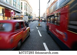 Traffic on Oxford Street in London Traffic on Oxford Street in London