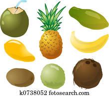 Tropical fruits illustration Tropical fruits illustration