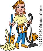 vector-maid, לנקות, &, vacuming