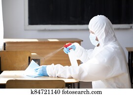 לנקות, ו, דזינפקציה, סוג של בית הספר, למנוע, covid-19.m