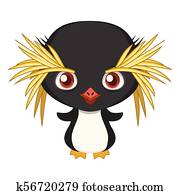 Cute stylized cartoon macaroni penguin illustration ( for fun educational purposes, illustrations etc. )