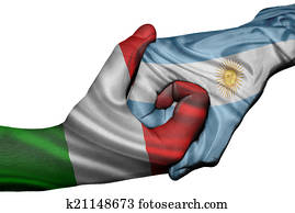 handslag, mellan, italien, och, argentina