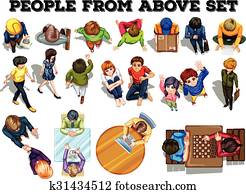 People from the top view
