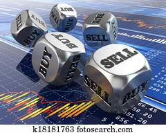 Stock market concept. Dice on financial graph. Stock market concept. Dice on financial graph.