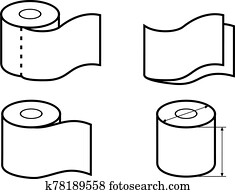 Toilet paper roll. Set of icons for packaging design Toilet paper roll. Set of icons for packaging design