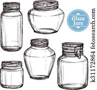 Glass Jars Set Glass Jars Set