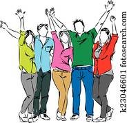 happy people illustration