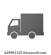 izolovaný, delivery truck, svätý