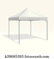 Mobile marquee tent for trade show. Vector mockup Mobile marquee tent for trade show. Vector mockup