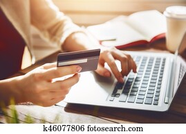 on-line einkäufe, concept.