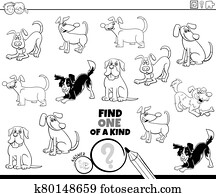 one of a kind task with dogs coloring book page one of a kind task with dogs coloring book page
