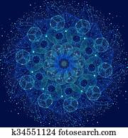 sagrado, geometria, mandala., alquimia, religião, filosofia