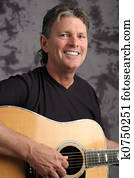 Stock Photo of Mature Male Guitarist 4