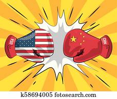 Trade war concept Trade war concept