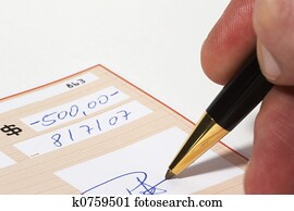 Writing a bank check