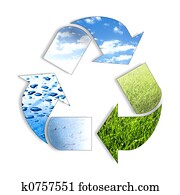 שלושה, יסוד, recycl, ing, סמל