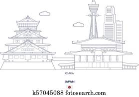 大阪城 クリップアート 切り張り イラスト 絵画 集 K Fotosearch