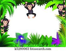 Cute chimp in the jungle Cute chimp in the jungle