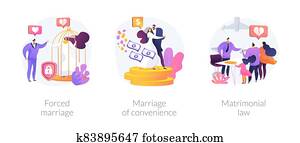 Family law abstract concept vector illustrations. Family law abstract concept vector illustrations.